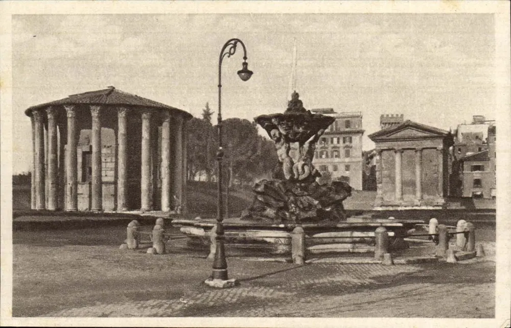 Rom — Tempel der Vesta und Brunnen — Verlag Roma - Tempio di Vesta, n° 1 - Vorderseite