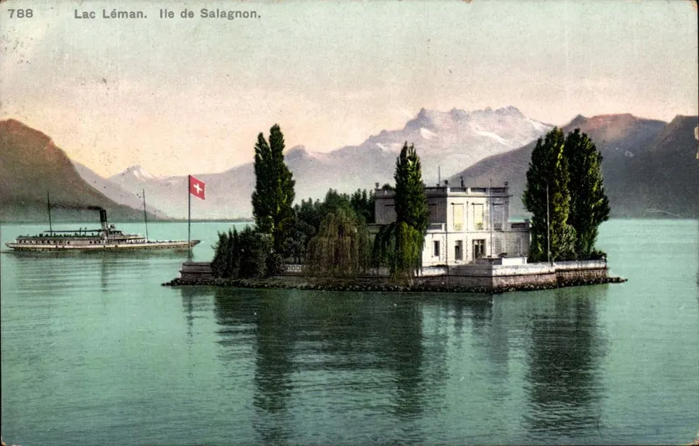 Ilha de Salagnon — Lago Léman — Photatypie Co., Neuchâtel, n°788 - Frente