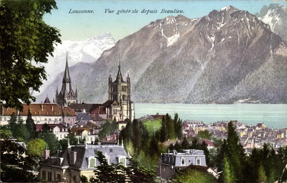Lausanne. Allgemeiner Blick von Beau lieu. — Verlag E.R.N. Nr. 8003 - Vorderseite
