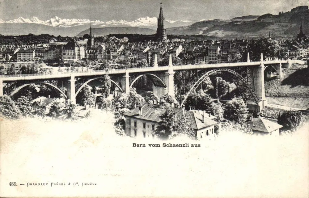 Bern — uitzicht vanaf de Schänzli — Channaux Frères & C°, Genève, nr. 489 - Voorkant