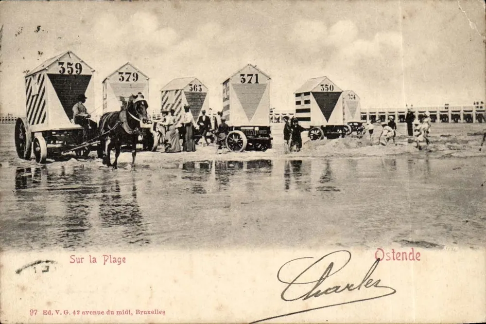 En la playa — Ostende — Ed. V. G. 42 avenue du midi, Bruxelles - Anverso