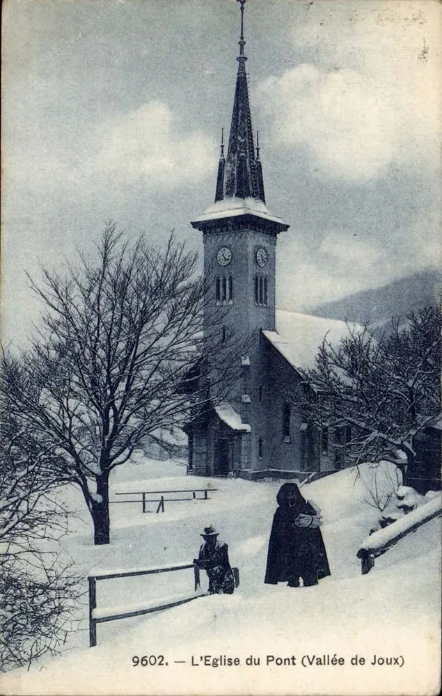 A Igreja do Ponte — Vale de Joux — Phototypie Co., Neuchâtel - Frente