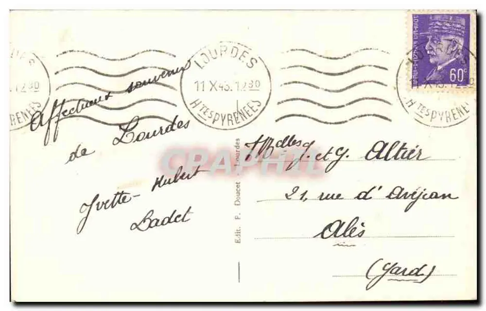 Lourdes - Panoramische uitzicht op de Basiliek — P.D. 182 YO - Achterkant