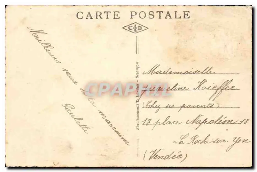 Epinal (Vosges) — Het Park van het Kasteel — Uitgever C. Loder, Besançon, n°5 - Achterkant
