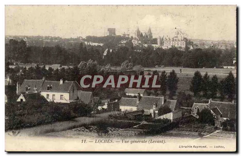 Loches — Vista geral (Leste) — Livraria Raymonde, Loches - Frente