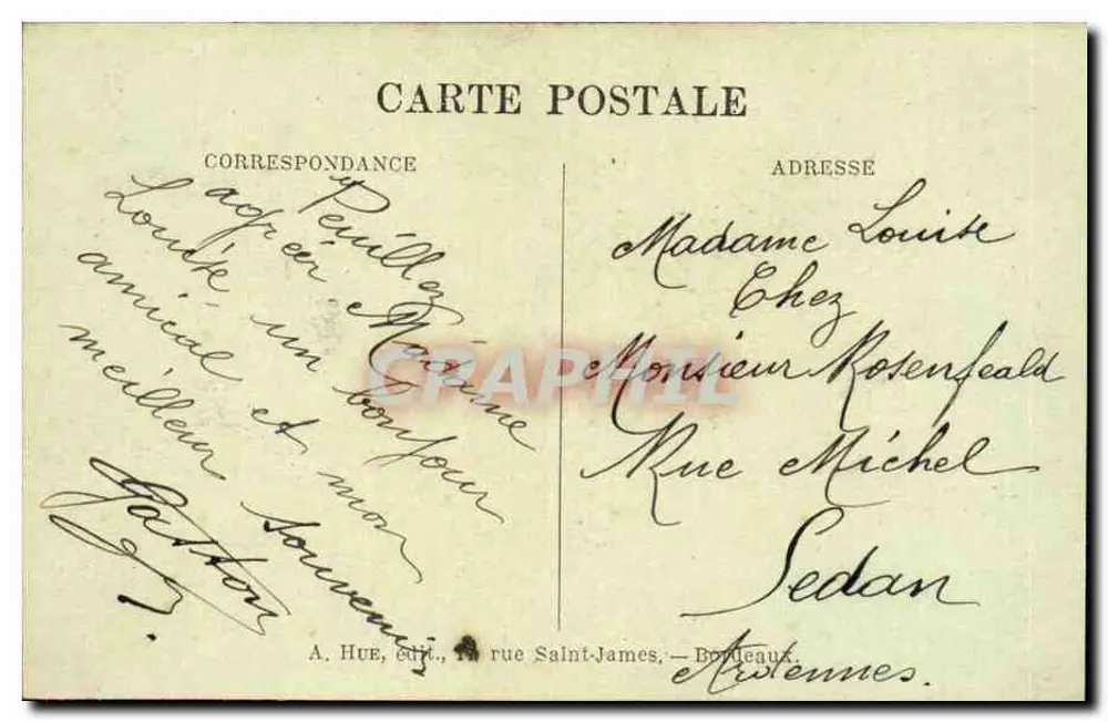 Bordeaux — Place de la Comédie — Allées de Tourny — A.H. 25 - Rückseite