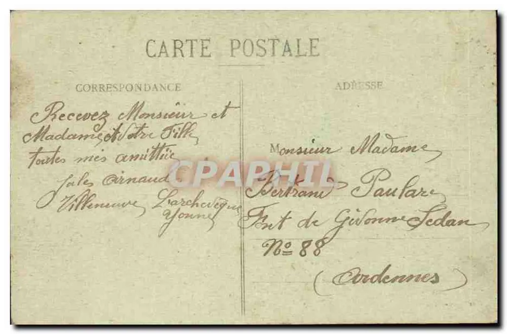Villeneuve-l'Archevêque (Yonne) - Grob — André, fotograf - Rewers