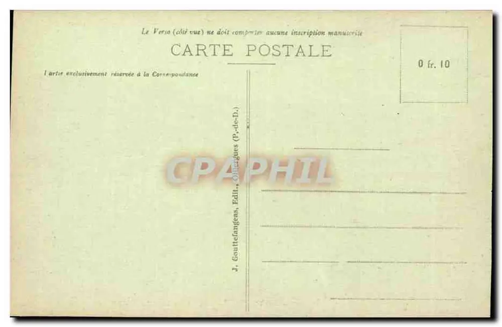 Châtel-Guyon — O Parque — Fonte Yvonne — J. Gouttielings, Editor, P.-de-D. - Verso