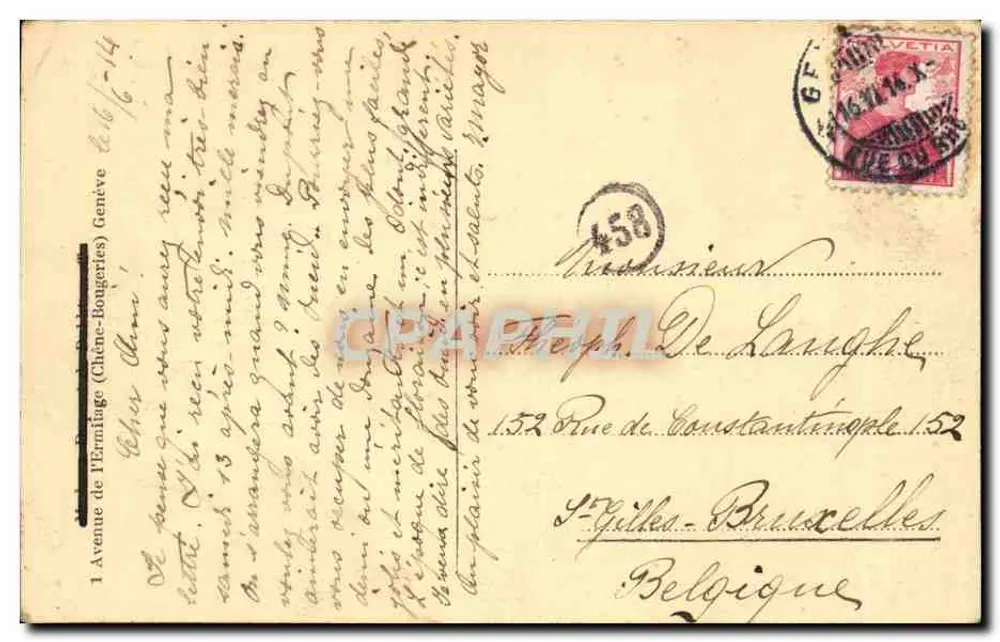 Hautefeuille — Vista de um lago com um cano — editor desconhecido, número de série não visível - Verso