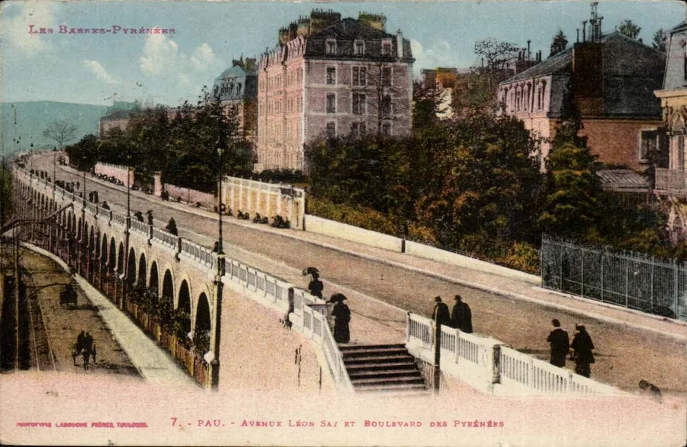 Pau - Avenue Léon Sai und Boulevard des Pyrénées — Phototypie Labouche Frères, Toulouse - Vorderseite