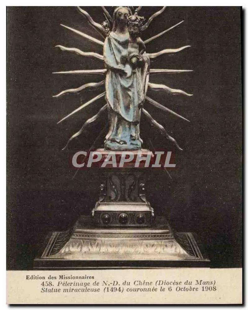 Wunderstatue der Jungfrau vom Eichebaum — gekrönt am 6. Oktober 1908 — Missionare-Ausgabe Nr. 458 - Vorderseite