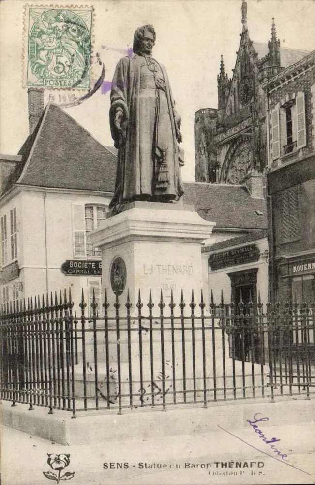 SENS - Estátua do Barão THÉNARD — Sociedade Geral e editor P. R.S. - Frente
