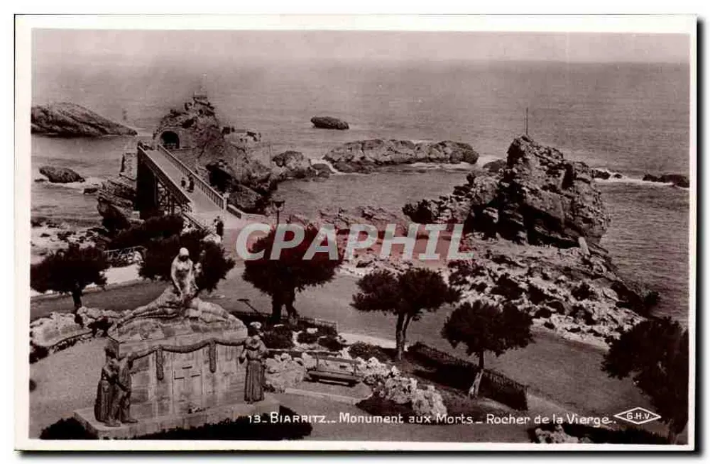 Biarritz — Gedenkstein für die Toten — Felsen der Jungfrau — SHV - Vorderseite