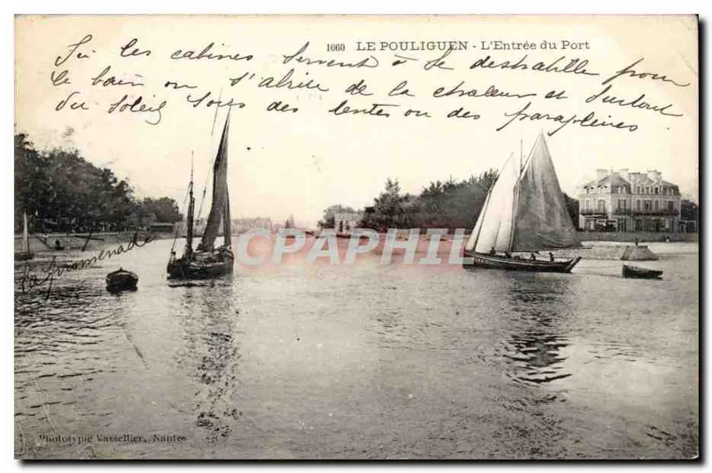 Le Pouliguen - Ansicht des Hafeneingangs — Phototypie Vassellier, Nantes, Nr. 1060 - Vorderseite