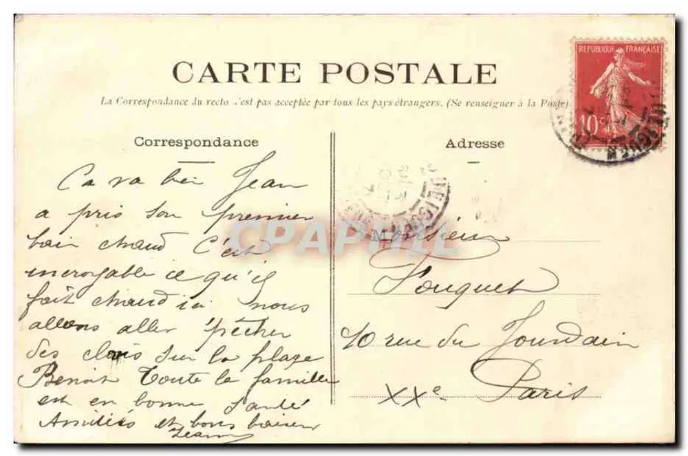 Le Pouliguen - Ansicht des Hafeneingangs — Phototypie Vassellier, Nantes, Nr. 1060 - Rückseite