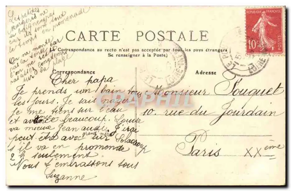 Le Pouliguen — Abfahrt eines Bricks Gobiette — Sammlung Fodére, Le Pouliguen - Rückseite