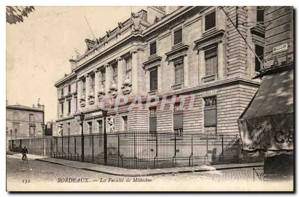 Bordeaux — A Faculdade de Medicina — Editor: C. Béhè, n° 132 - Frente