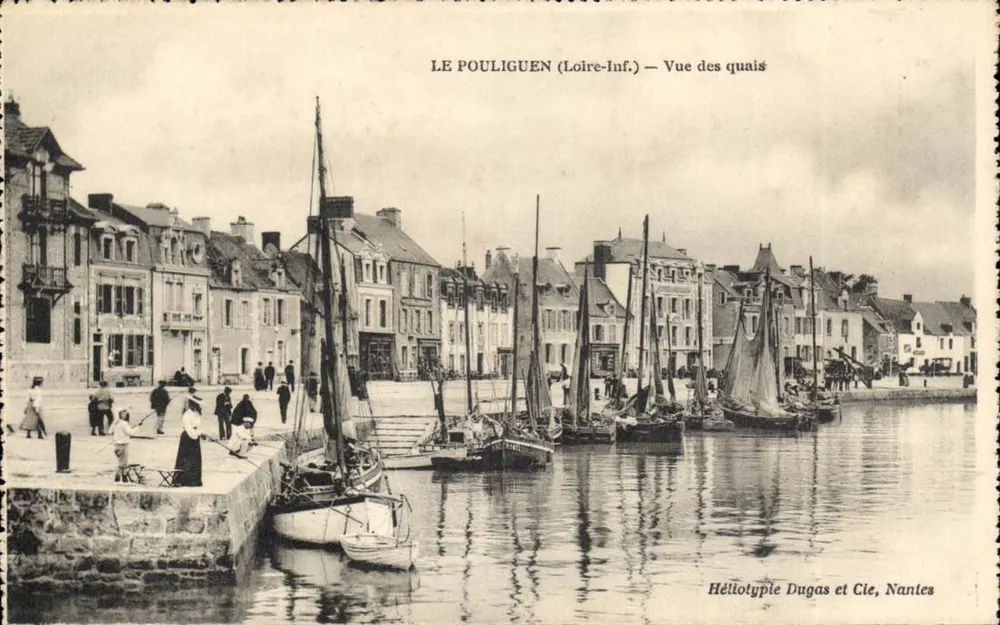 Le Pouliguen (Loire-Inf.) — Blick auf die Kais — Héliotypie Dugas et Cie, Nantes - Vorderseite