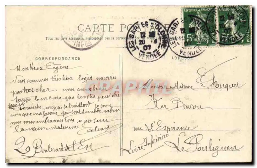 Sables-d'Olonne — Vista geral — Edição das Novas Galerias, n° 51 - Verso