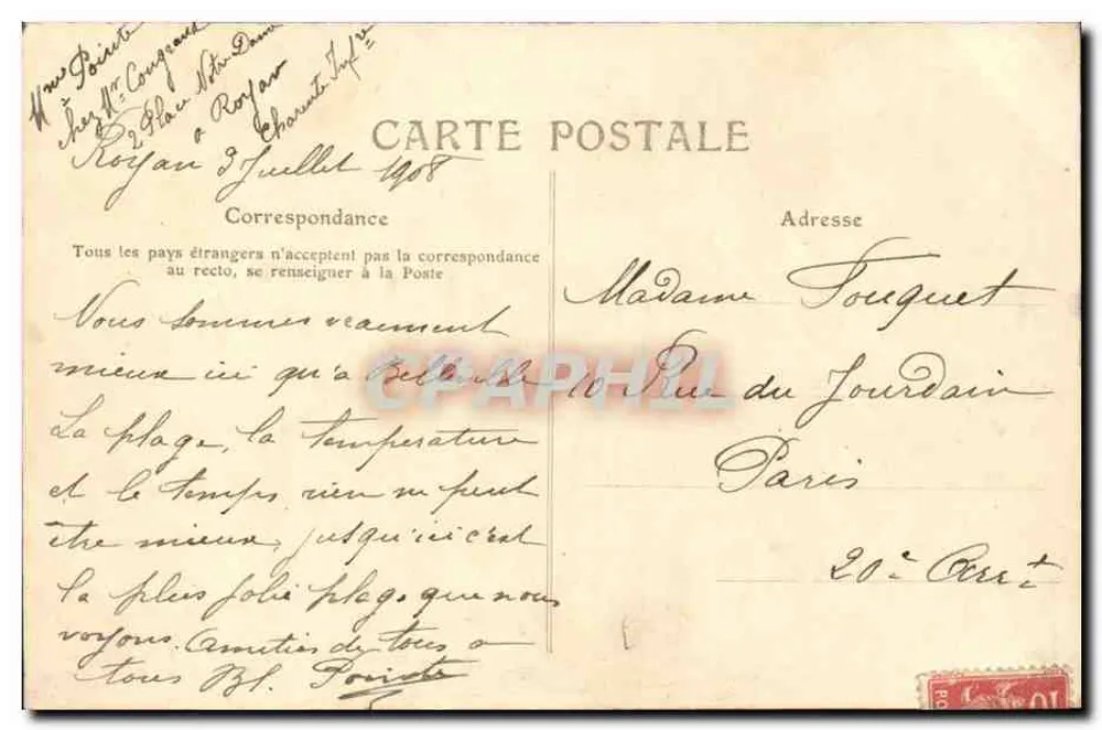 Royan - Ansicht des Platzes Botton und der beiden Molen — Verlag: Druckerei Royan, Nr. 18 - Rückseite