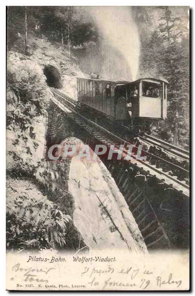 Pilatus-Bahn. Wolfort-Viadukt. — E. Goetz, Fotografie, Luzern. Nr. 1137. - Vorderseite