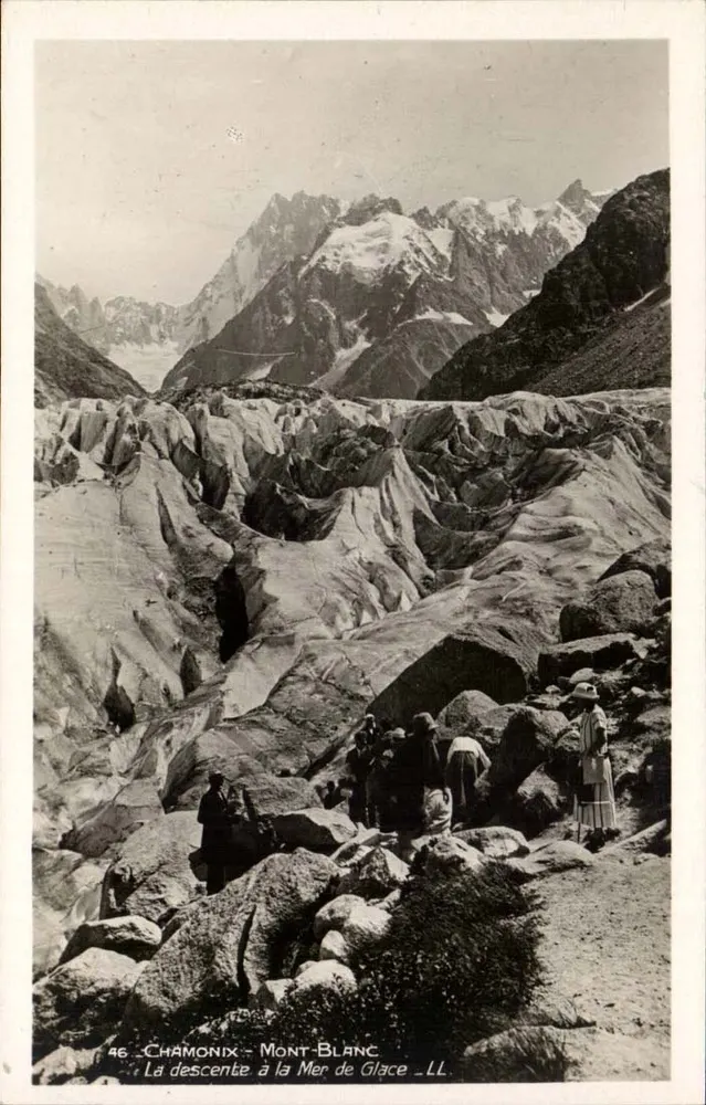 Chamonix - Mont-Blanc — Die Abfahrt zur Mer de Glace — LL. Nr. 46 - Vorderseite