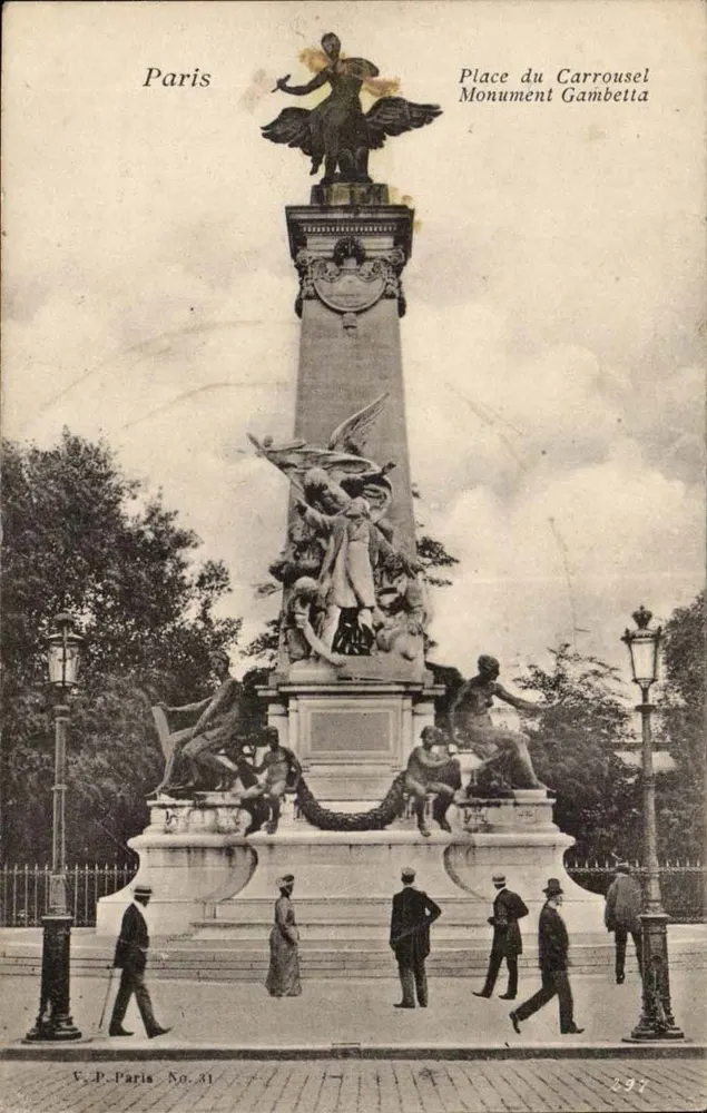 Place du Carrousel — Gambetta-Denkmal — V.P. Paris Nr. 31 - Vorderseite