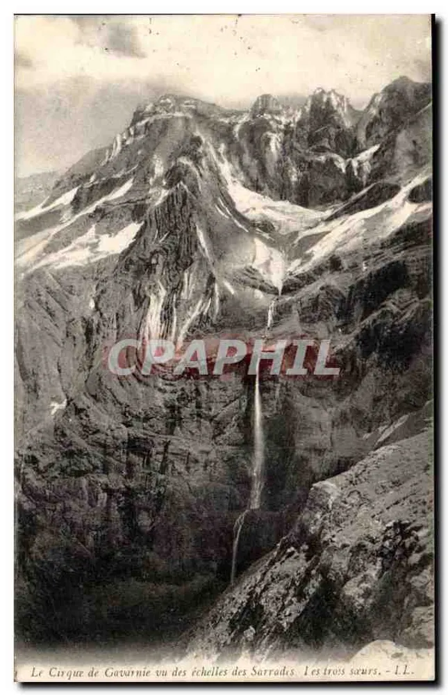 Der Cirque de Gavarnie von den Sarradès-Seilen aus gesehen. Die drei Schwestern. - I.L. - Vorderseite