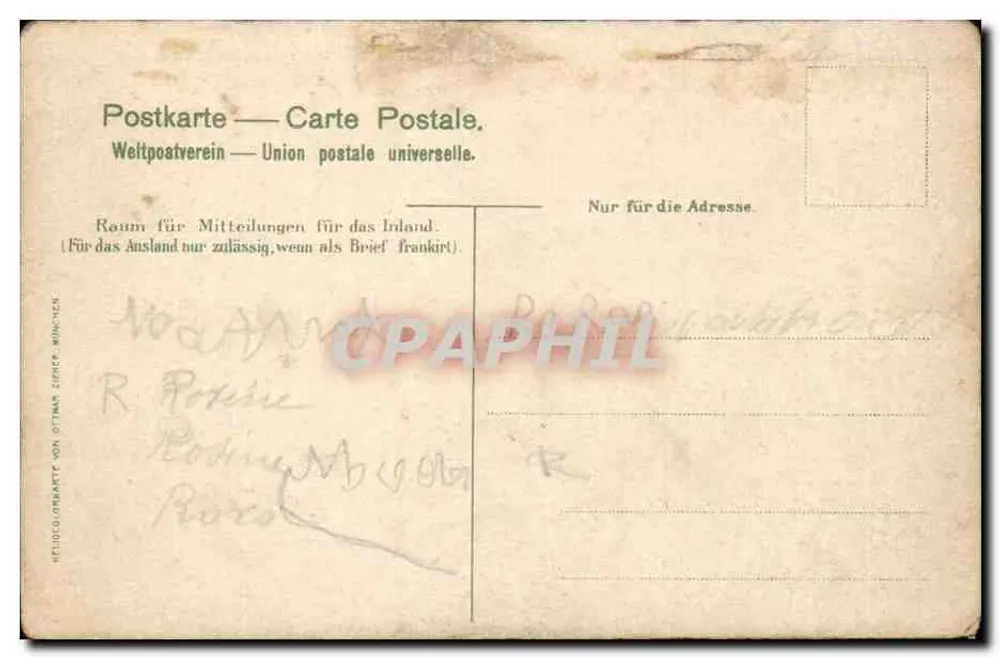 Loreley — Tema mitológico — editor H. F. Ullrich, Munique - Verso