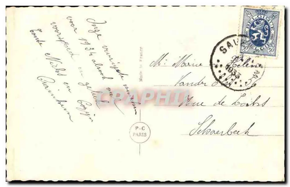 Winterlandschaft — Neujahrsgruß — P-C PARIS n°3901 - Rückseite