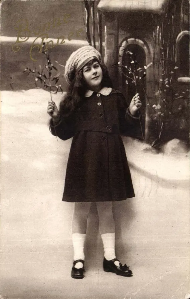Mädchen im Winterkleid — Schneelandschaft — Verlag Cecamì, Nr. 4008 - Vorderseite