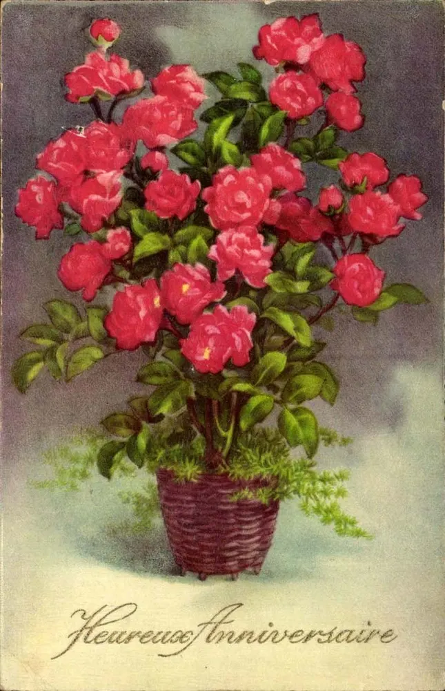 Blumenbouquet — Geburtstag — H.W.B. SER 1612 - Vorderseite