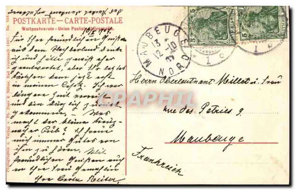 Bad Kreuznach — Nahe mit Elisabethquelle — Photogr. des Verlags v. Ph. Drees & Söhne - Rückseite