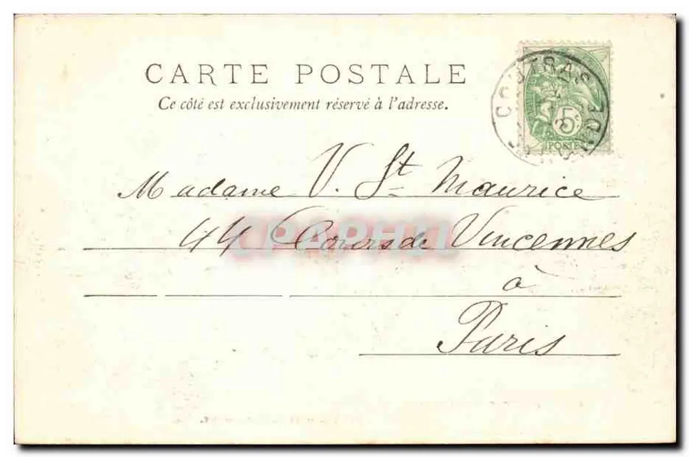 COURTRAS, NAHE LIBOURNE — Die Fälle der Isle bei den Mühlen von Laubardemont — Henry Juillier, 44, rue Fonneuve, Libourne - Rückseite