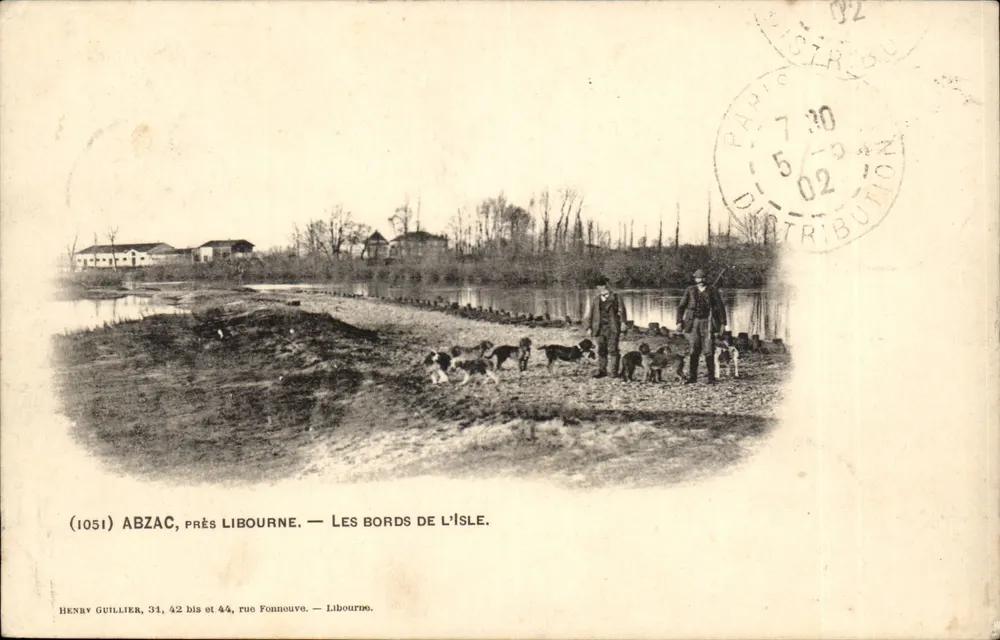 Abzac, in der Nähe von Libourne — Die Ufer der Isle — Henry Guillier, 31, 42 bis und 44, rue Fonnouve — Libourne. - Vorderseite