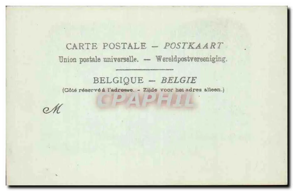 Charleroi, Quai de Brabant — Nachtsicht mit Mond — Verleger Union postale universelle - Rückseite