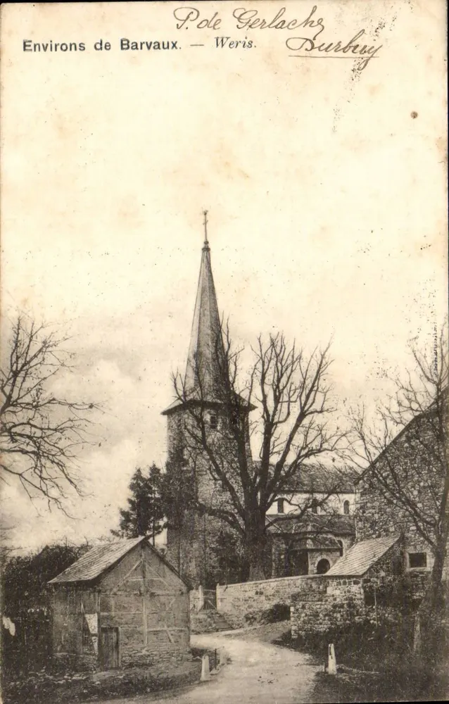 Kirche von Weris — Umgebung von Barvaux — P. de Gerlachz, Purbuy - Vorderseite