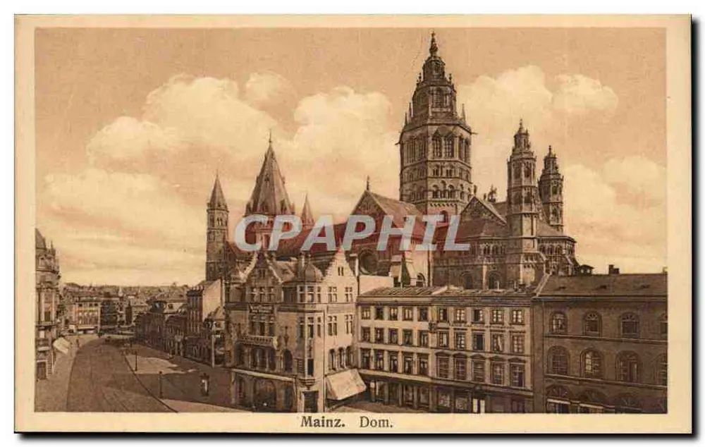 Mainz. Dom. — Vista panorâmica da catedral — Kunstverlaganstalt Bruno Hanssmann, Cassel, n° 10309 - Frente