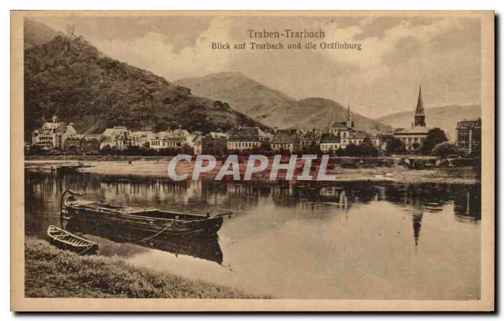 Traben-Trarbach — Ansicht der Stadt und der Gräfinburg — unbekannter Verlag, Seriennummer 10 - Vorderseite
