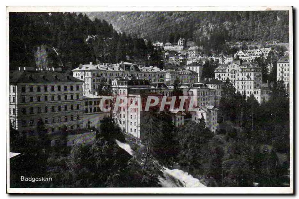 Badgastein — vista panorâmica dos edifícios — Hochland-Kunstdruckkarte n°672 - Frente