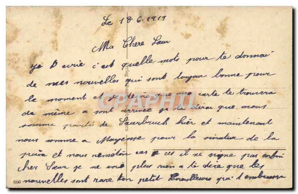 शेइड्ट बी. सार्ब्रुक्केन - गांव और रेलवे स्टेशन का दृश्य - अज्ञात प्रकाशक, संख्या 569 - पीछे