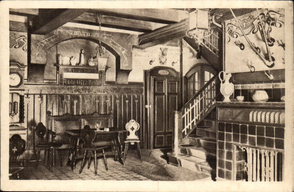 Innenraum eines Hotels — Hildesheim, Hotel "Wiener Hof", Flur — Verlag Vogel & Zaller, Darmstadt - Vorderseite