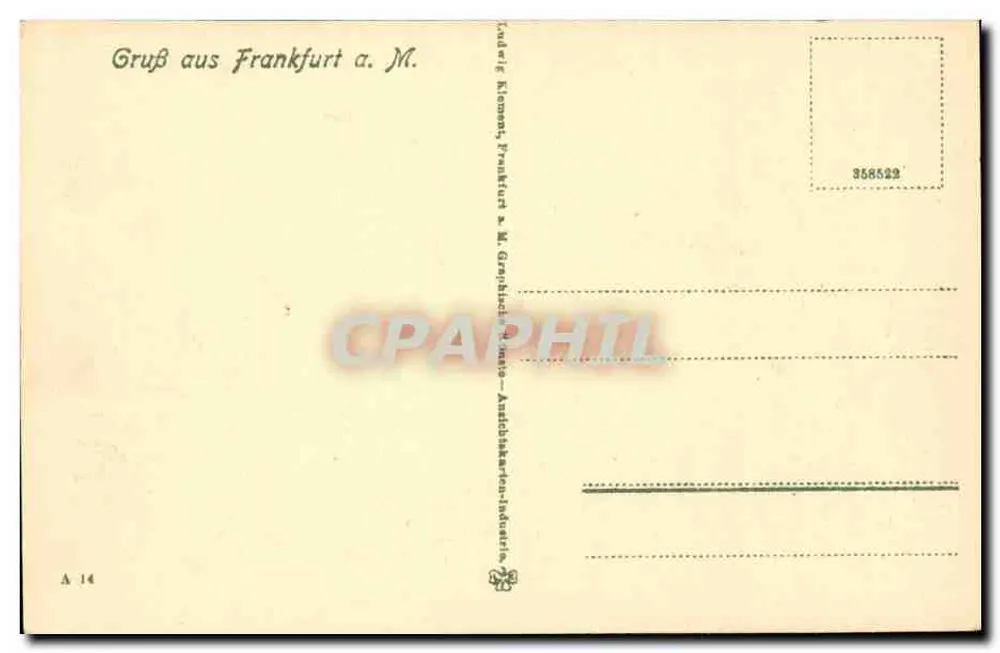 Frankfurt a. M., Hauptbahnhof — vista panorámica — Kadewig Klement, Frankfurt a. M. Graphische Industrie - Reverso