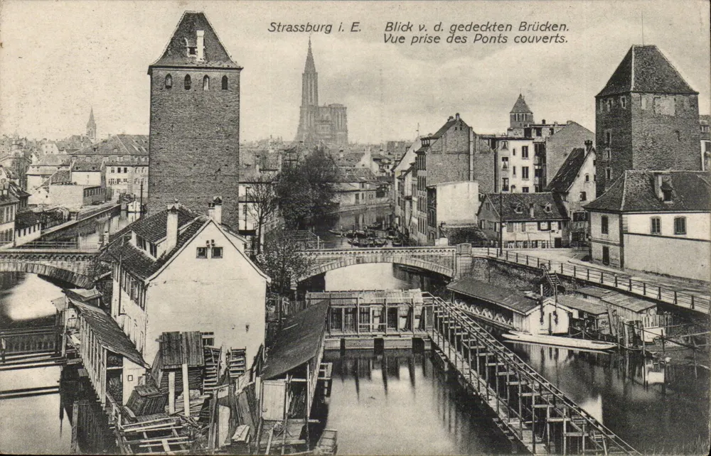 Straßburg i. E. — Ansicht der Überdachten Brücken — Kunstverlag E. Hartmann, n° VII 46025 - Vorderseite