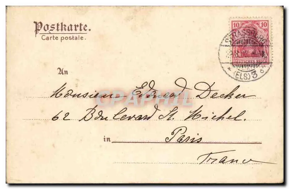 Due giovani donne in costume alsaziano — Gruss aus Elsass - Lellingen — Felix Luib, Kunstverlags-Anstalt, Strassburg /E. - Verso