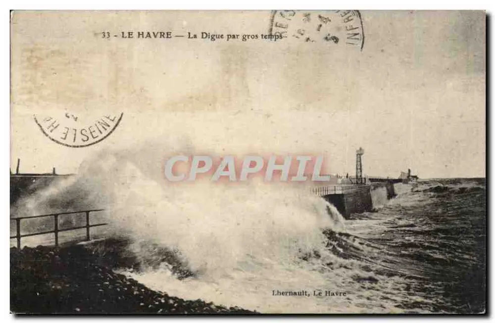 LE HAVRE — A Digue em tempo forte — Lhernault, Le Havre - Frente