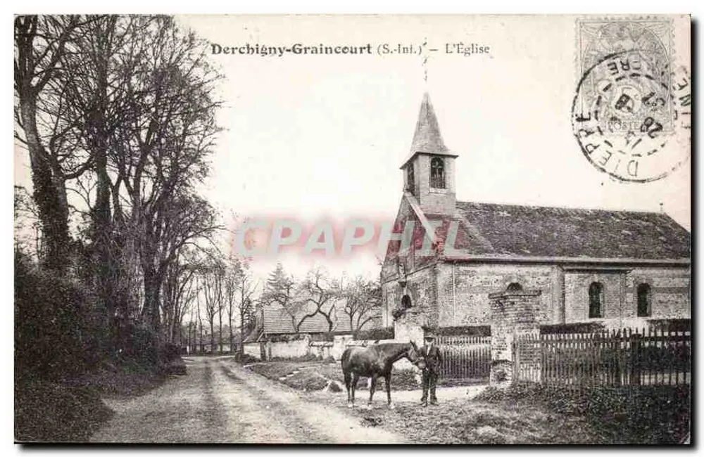 Derchigny-Graincourt (S.-Int.) — Die Kirche — Druckerei Bertout - Vorderseite