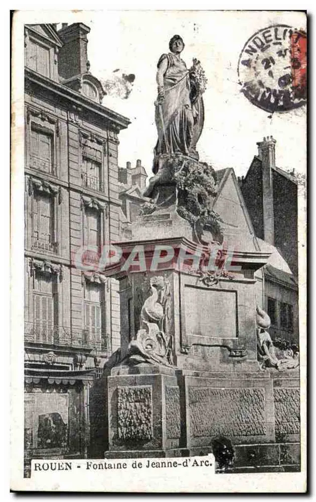 ROUEN - Fontana di Giovanna d'Arco — editore non visibile, numero di serie non leggibile - Recto
