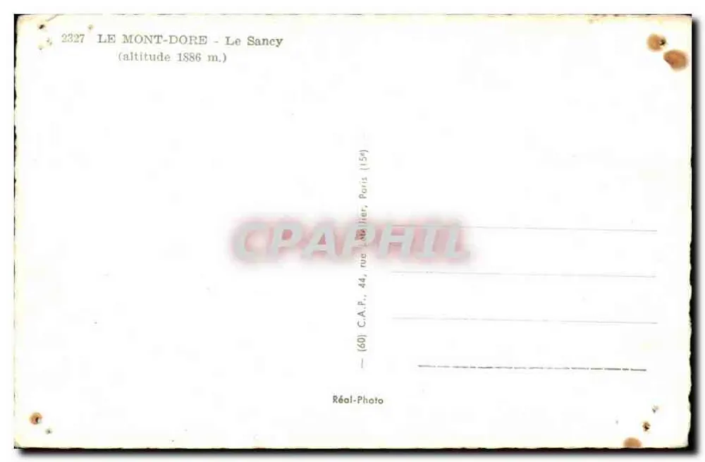 Le Sancy — Mont-Dore — Stara pocztówka Paryż - Rewers