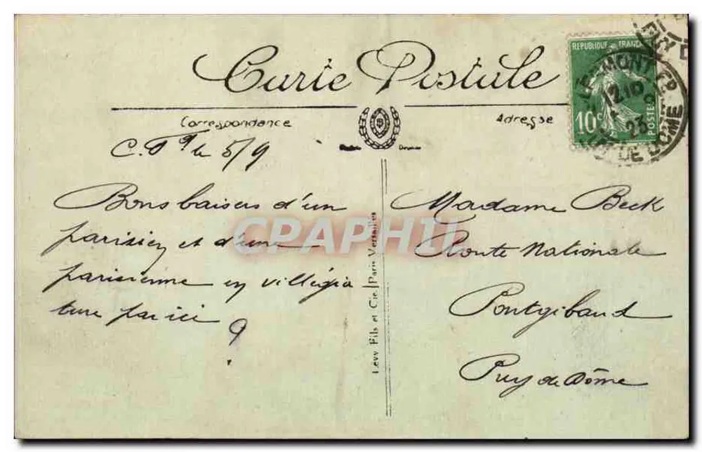 Clermont-Ferrand — Place Gilbert Gaillard — Gladel & Cie, Guincaille, LL - Verso